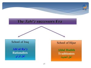 the school of Iraq and the school of Hijaz