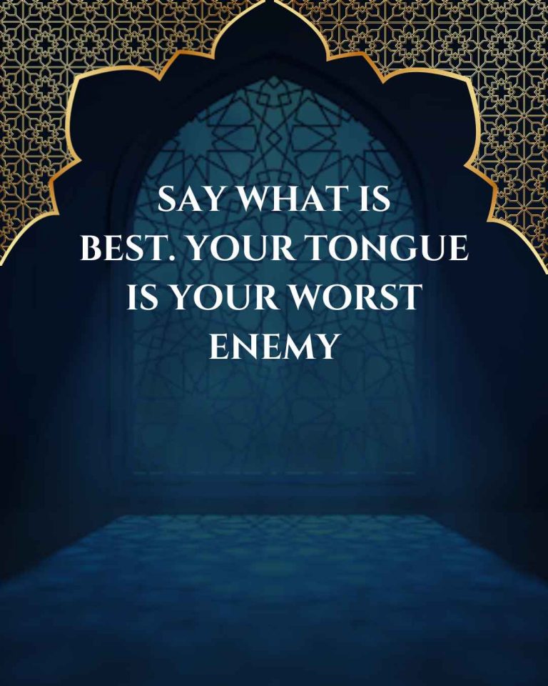 Speak that which is best
